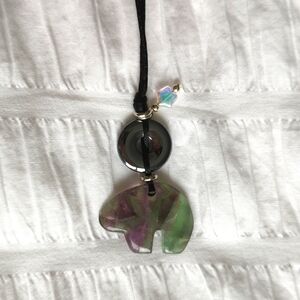 Alaskan jade bear pendant